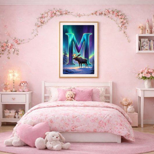 Aurora Letter M Poster | Kunst van het Noorderlich