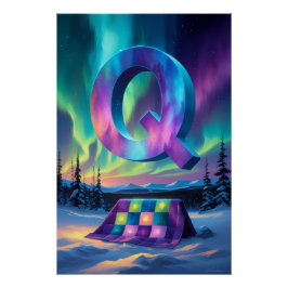 Aurora Letter Q Poster | Kunst van het Noorderlich