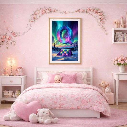 Aurora Letter Q Poster | Kunst van het Noorderlich