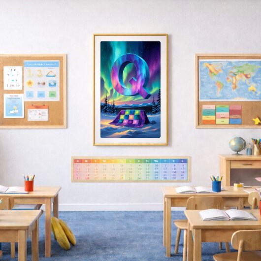 Aurora Letter Q Poster | Kunst van het Noorderlich