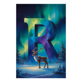 Aurora Letter R Poster | Kunst van het Noorderlich