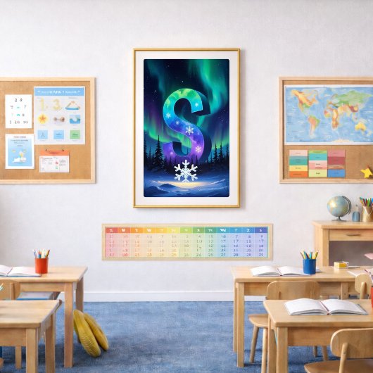 Aurora Letter S Poster | Kunst van het Noorderlich