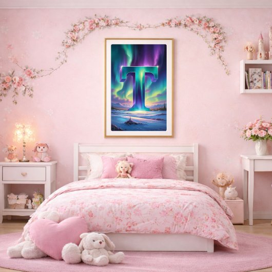 Aurora Letter T Poster | Kunst van het Noorderlich