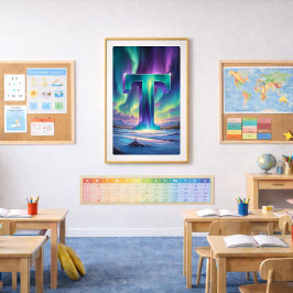 Aurora Letter T Poster | Kunst van het Noorderlich