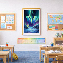 Aurora Letter V Poster | Kunst van het Noorderlich