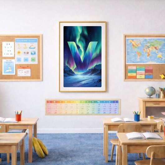 Aurora Letter V Poster | Kunst van het Noorderlich