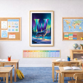 Aurora Letter W Poster | Kunst van het Noorderlich