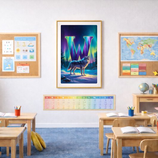 Aurora Letter W Poster | Kunst van het Noorderlich