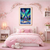 Aurora Letter X Poster | Kunst van het noorderlich