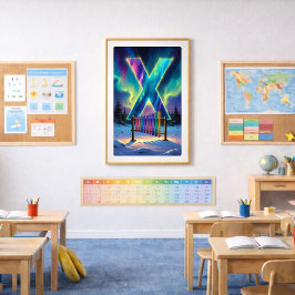 Aurora Letter X Poster | Kunst van het noorderlich