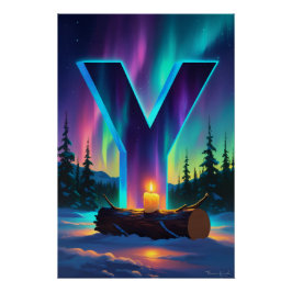 Aurora Letter Y Poster | Kunst van het Noorderlich