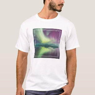 Aurora-lichten in lagune   Jokulsarlon, IJsland T-shirt