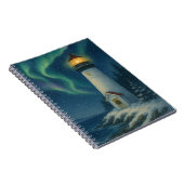 Aurora Lighthouse Christmas Kaart Notitieboek (Rechterzijde)