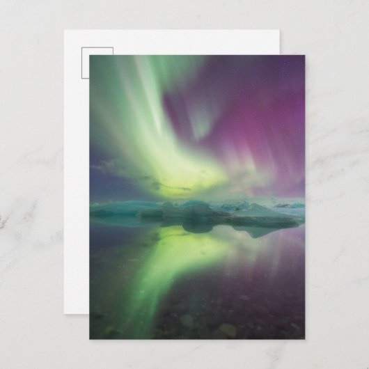 Aurora Lights in Lagoon | Jokulsarlon, Iceland Briefkaart (Voorkant / Achterkant)