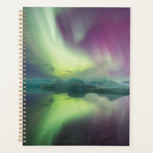 Aurora Lights in Lagoon | Jokulsarlon, Iceland Planner (Voorkant)