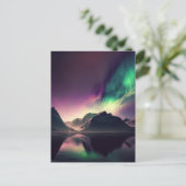 Aurora Lights Night Sky Briefkaart (Staand voorkant)