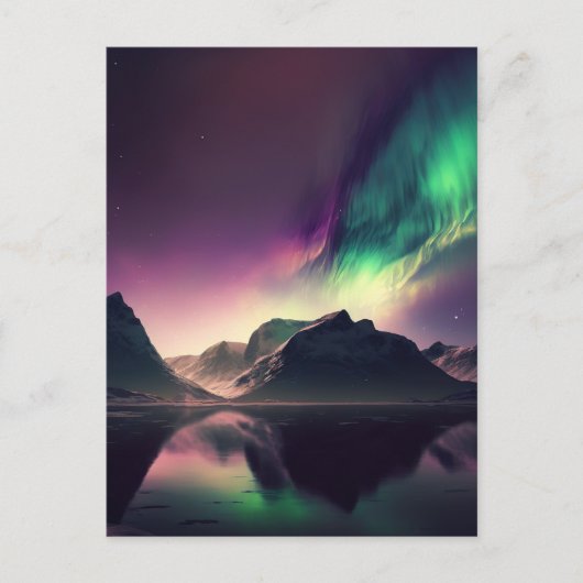 Aurora Lights Night Sky Briefkaart (Voorkant)
