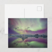 Aurora Lights Reflect Lagoon | Iceland Briefkaart (Voorkant / Achterkant)