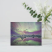 Aurora Lights Reflect Lagoon | Iceland Briefkaart (Staand voorkant)