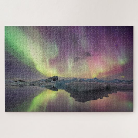 Aurora Lights Reflecteren in Lagoon Legpuzzel (Horizontaal)