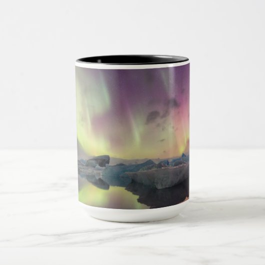 Aurora Lights Reflecteren in Lagoon Mok (Midden)