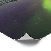 Aurora Lights Reflecteren in Lagoon Poster (Hoek)