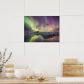 Aurora Lights Reflecteren in Lagoon Poster (Keuken)