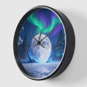 Aurora Maan Winter Wandklok (Hoek)