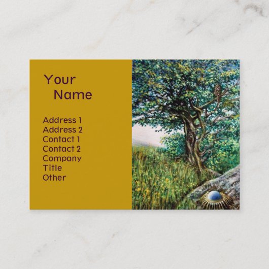 AURORA/MAGIC TREE, groen, blauw, geel Visitekaartje (Voorkant)