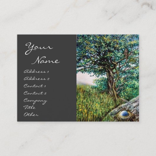 AURORA/MAGIC TREE, groen, blauw, grijs Visitekaartje (Voorkant)
