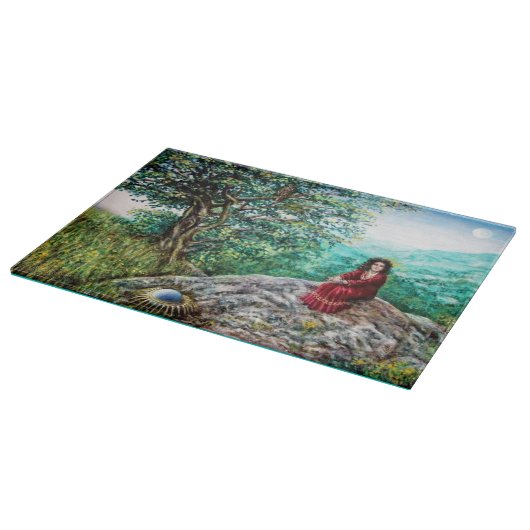 AURORA/MAGIC TREE, groen, blauw, Snijplank (Hoek)