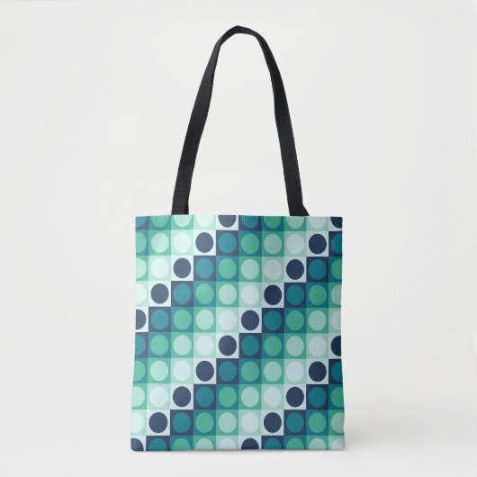 Aurora Mist Polka Grid Tote Bag (Voorkant)