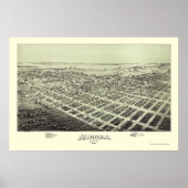 Aurora, MO Panorama Kaart - 1891 Poster (Voorkant)