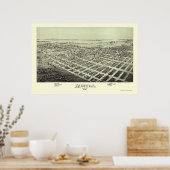 Aurora, MO Panorama Kaart - 1891 Poster (Keuken)