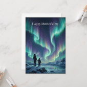 "Aurora — Moederdag Noorderlicht" Kaart (Voorkant / Achterkant in situ)