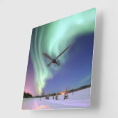 Aurora - Mooie noordelijke lichten Vierkante Klok (Hoek)