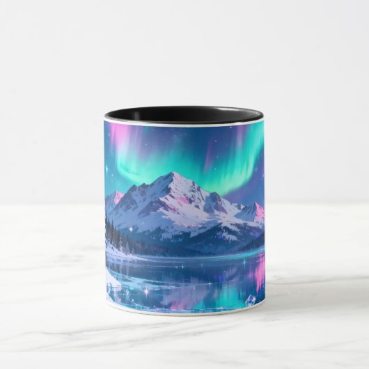 Aurora Mountain Reflection Mok (Midden)