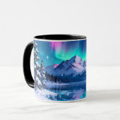Aurora Mountain Reflection Mok (Voorkant links)