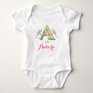 Aurora Naam Baby Meisjes Onthullen Een Pasgeboren Romper
