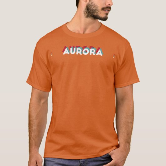 Aurora Naam Grappige Naam Aurora 80s thema T-shirt (Voorkant)