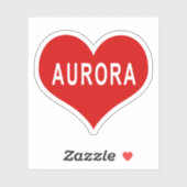 AURORA NAAM Rood Liefde Hart Vinyl Sticker (Vel)