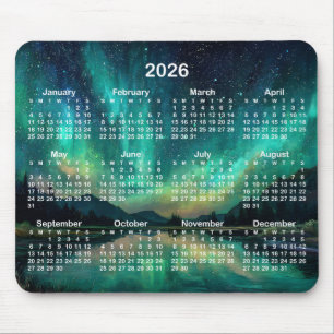 Aurora Nachtelijke Landschapskalender 2026 Muismat