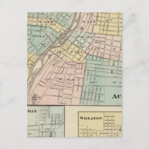 Aurora, Naperville en Wheaton Briefkaart