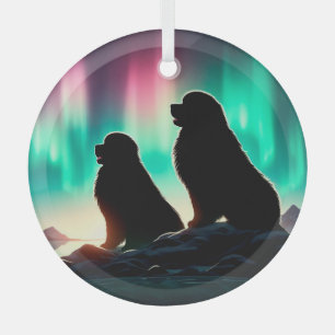 Aurora Newfoundlands Circle Ornament