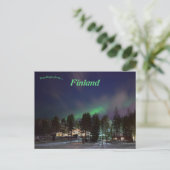 Aurora Night Sky in Finland Briefkaart (Staand voorkant)