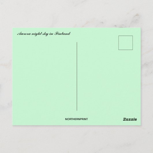 Aurora Night Sky in Finland Briefkaart (Achterkant)