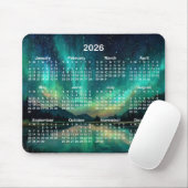 Aurora Night Sky Landscape 2026 Calendar Muismat (Met muis)