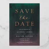 Aurora | Noorderlicht Folie Save the Date Kaart (Voorkant)