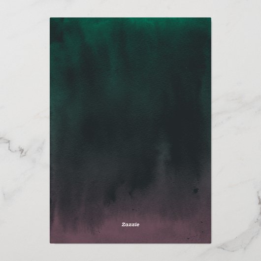 Aurora | Noorderlicht Folie Save the Date Kaart (Achterkant)