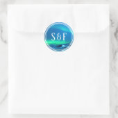 Aurora Noorderlicht Monogram Envelop Seal Ronde Sticker (Tas)